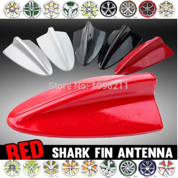   ׳   Ÿ  ܰ ڵ  AERIAL ٵ ŰƮ  /Red DUMMY ANTENNA SHARK FIN STYLing Roof Exterior CAR DECORATION AERIAL Body Kit Adhesive T